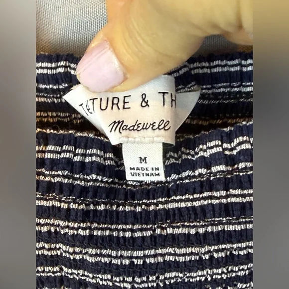 Madewell Texture & Thread Smocked Peplum Tank Top- Size Medium - Picture 5 of 10